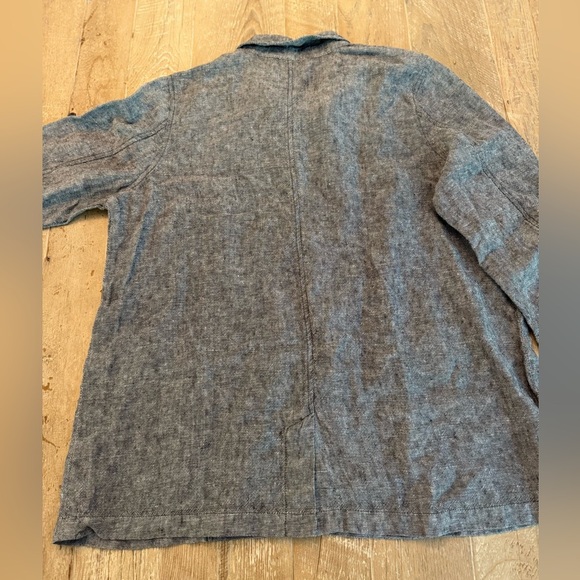 Coldwater Creek Gray Linen Blazer L - Picture 7 of 10